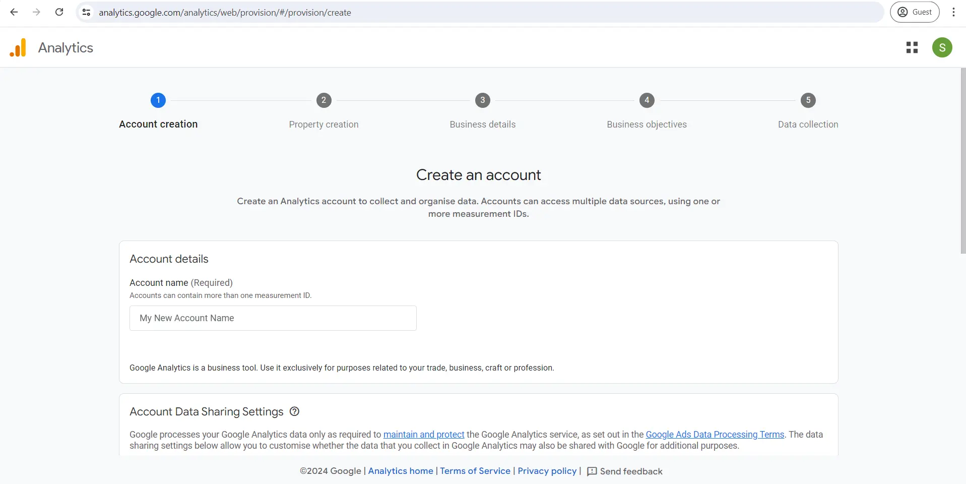 شروع ثبت نام گوگل آنالیتیکس
